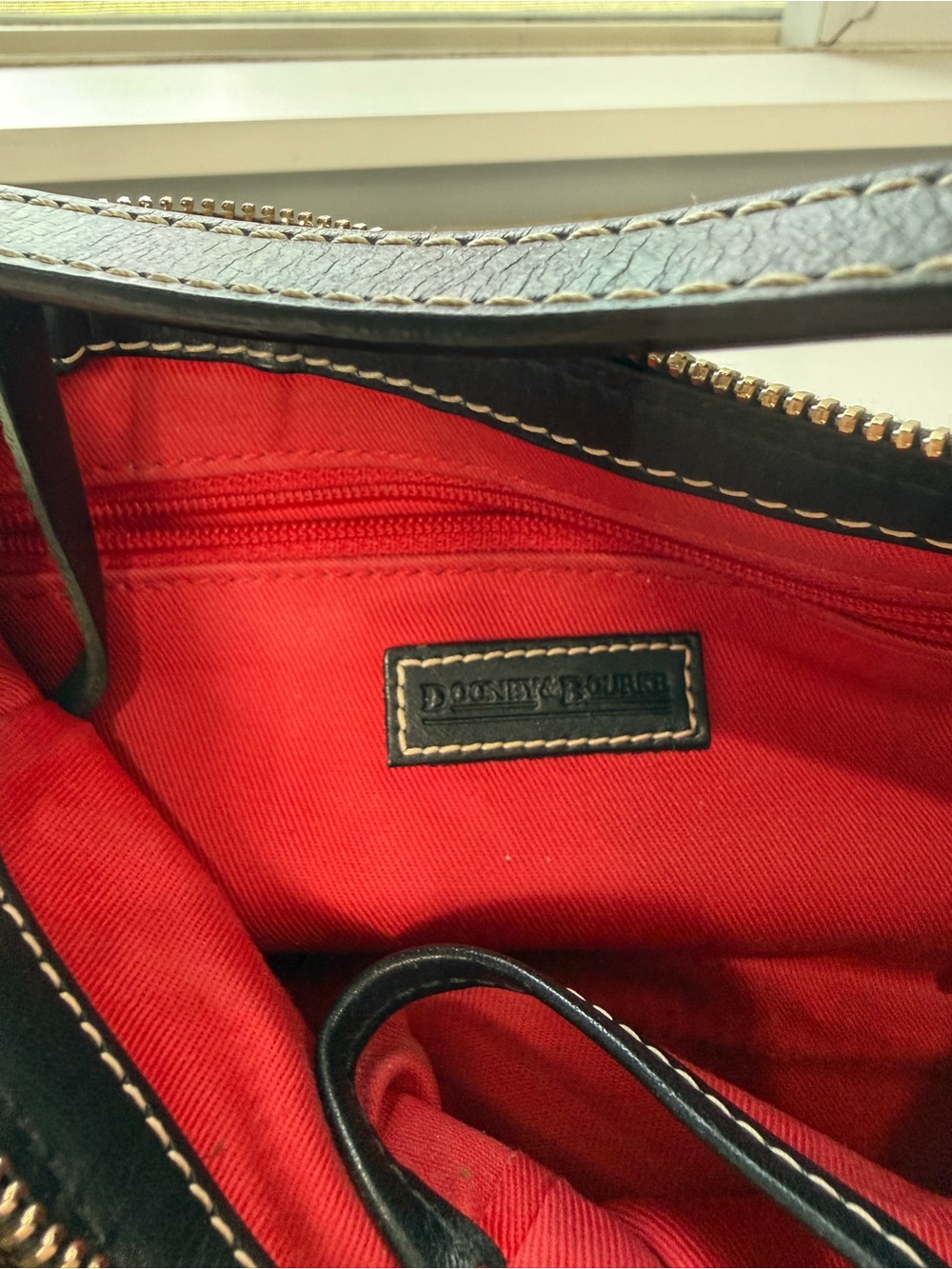 Dooney & Bourke Tan Monogram Mini Shoulder Bag with Black Trim - Picture 4 of 5
